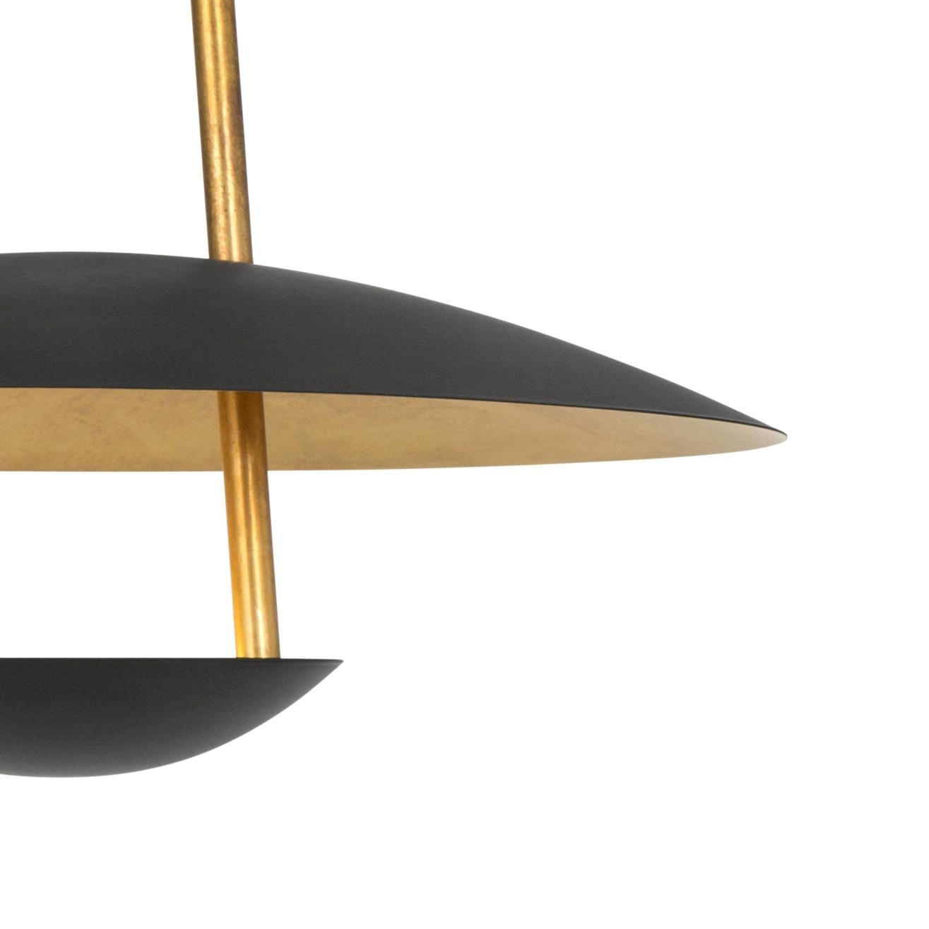 Johan Carpner Satellite 40 Ceiling Brass Black Lamp by Konsthantverk In New Condition For Sale In Barcelona, Barcelona