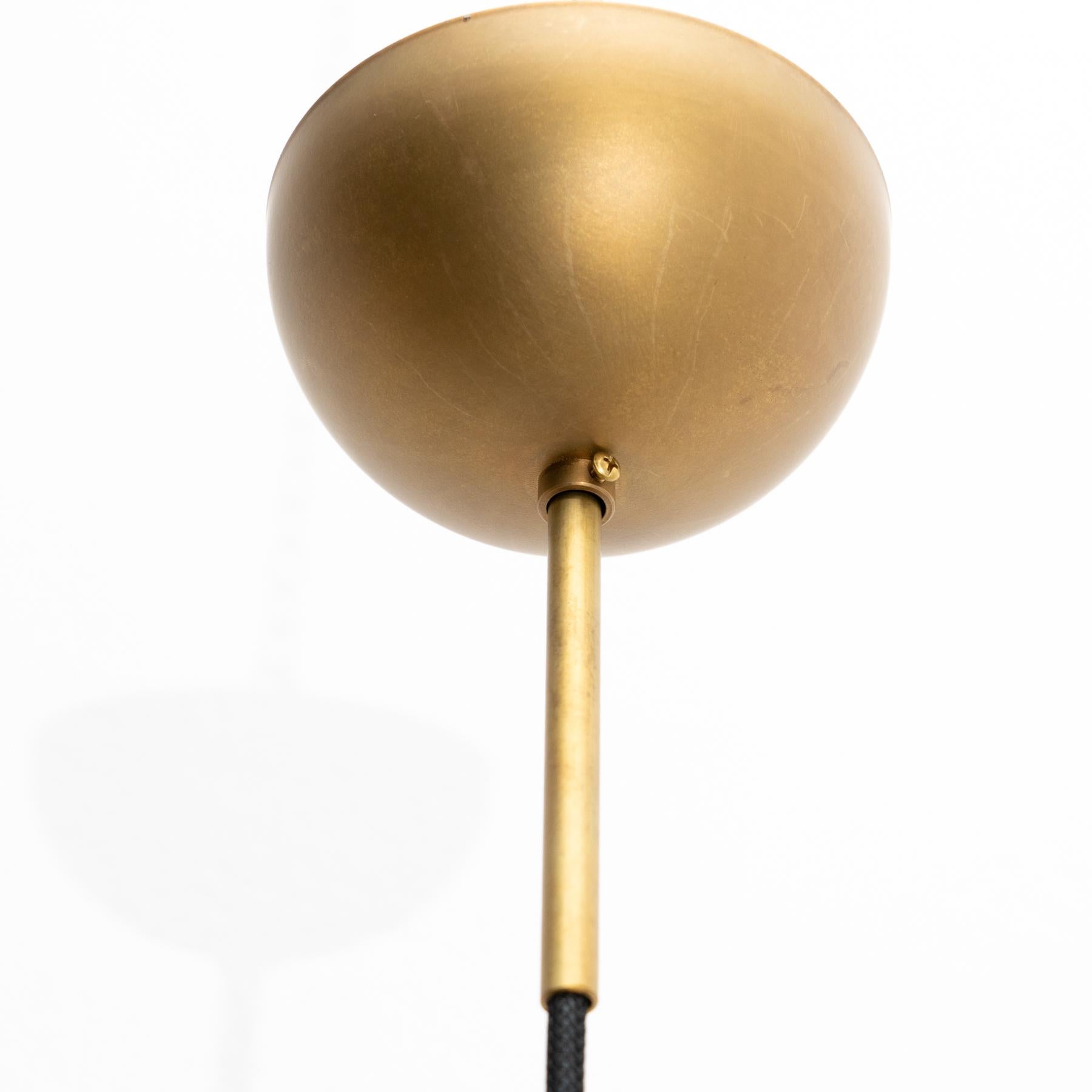 Johan Carpner Satellite 40 Ceiling Brass Black Lamp by Konsthantverk For Sale 2