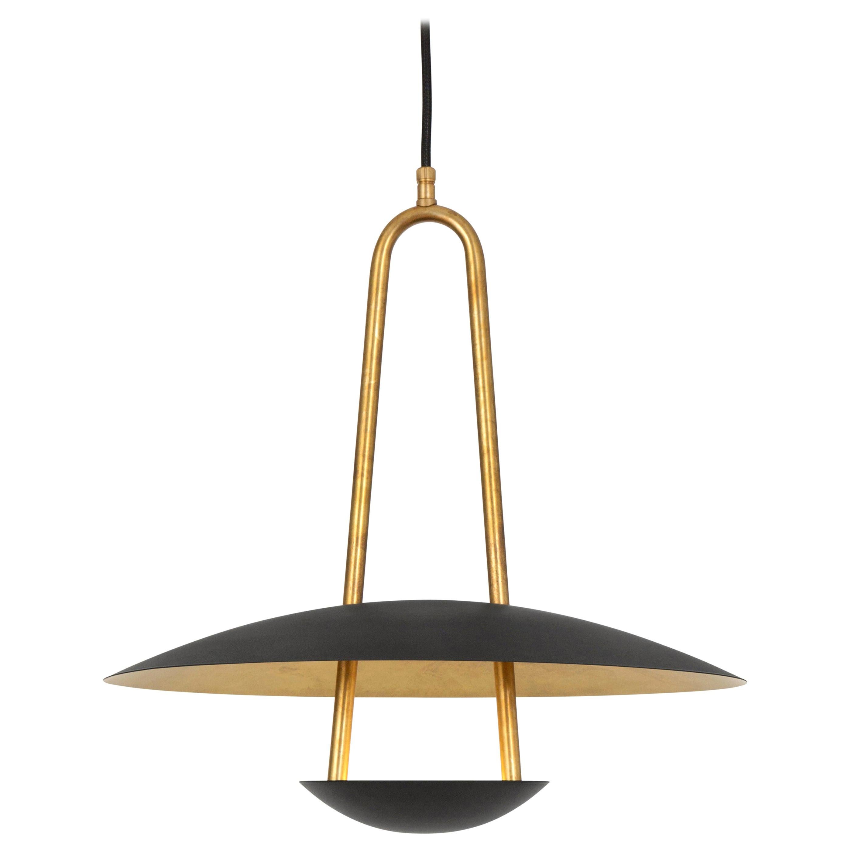 Johan Carpner Satellite 40 Ceiling Brass Black Lamp by Konsthantverk