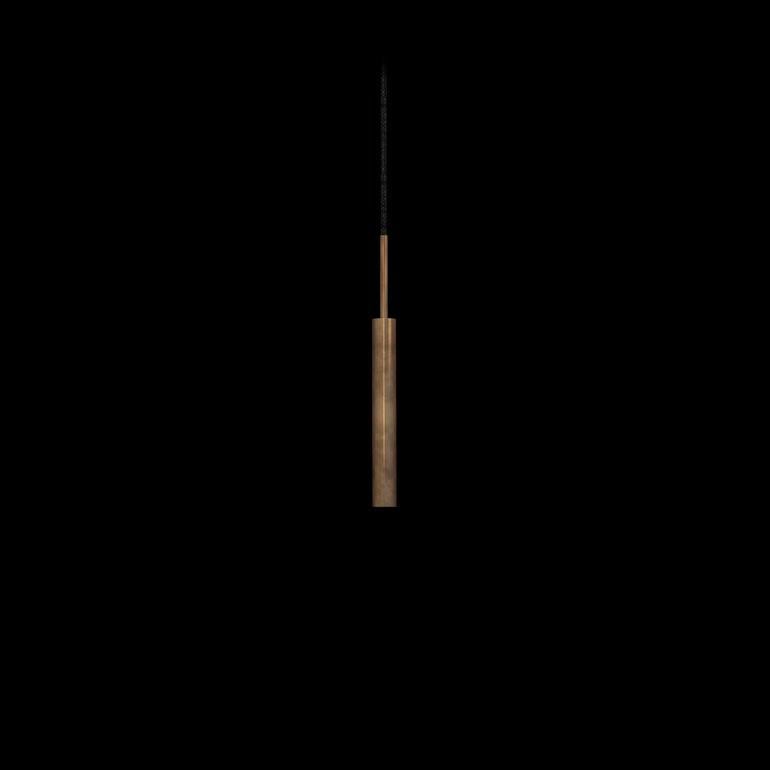 Swedish Johan Carpner Stav 1 Raw Brass Celing Lamp by Konsthantverk For Sale