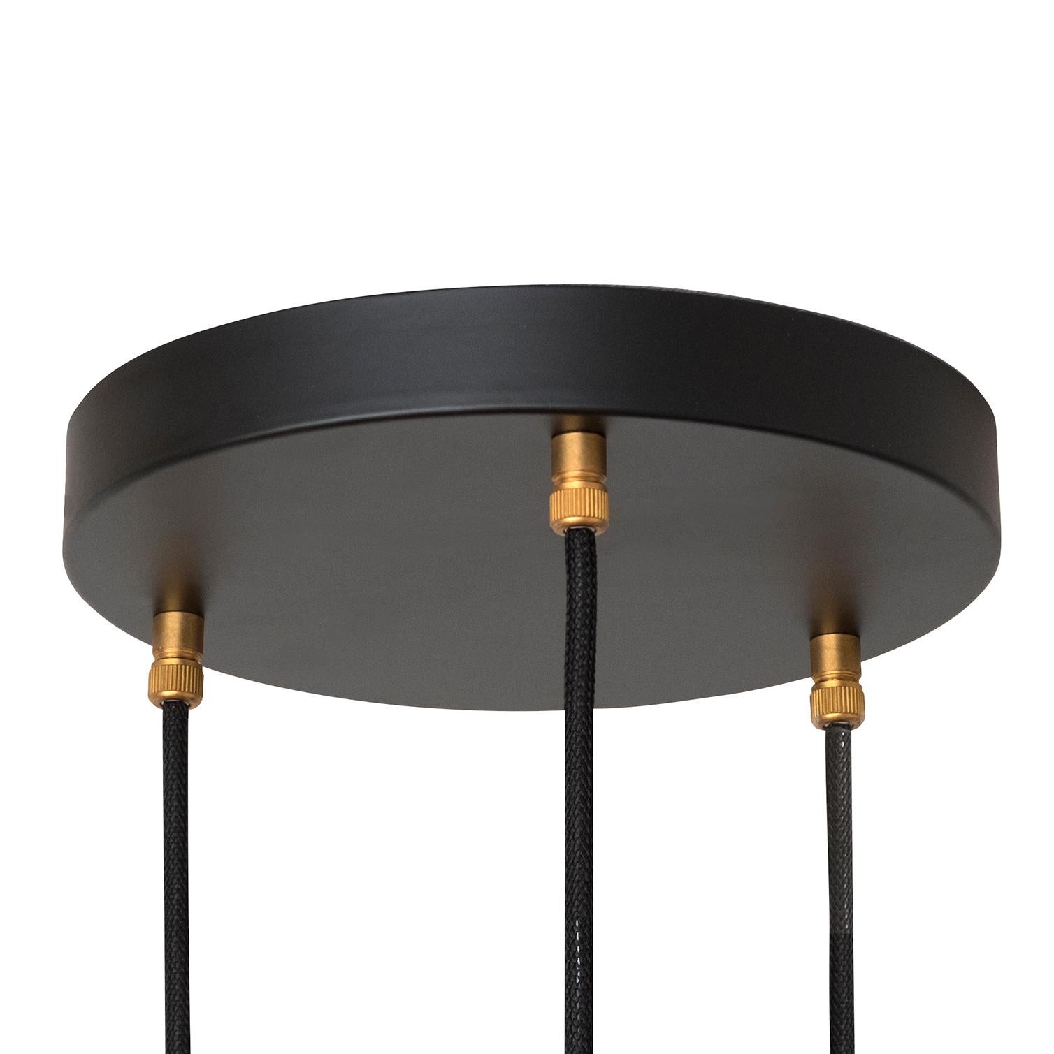 Swedish Johan Carpner STAV 3 Black Brass Celing Lamp by Konsthantverk
