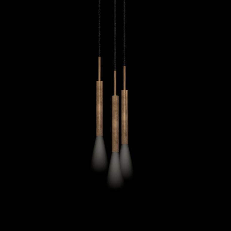 Johan Carpner STAV 3 lampe à câblage en laiton noir par Konsthantverk en vente 3