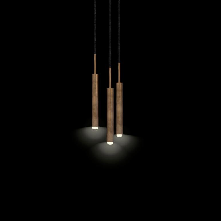 Johan Carpner STAV 3 Black Brass Celling Lamp by Konsthantverk For Sale 2