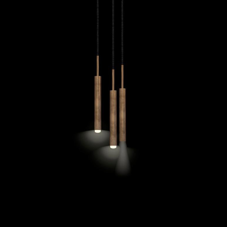 Johan Carpner STAV 3 Black Brass Celling Lamp by Konsthantverk For Sale 3