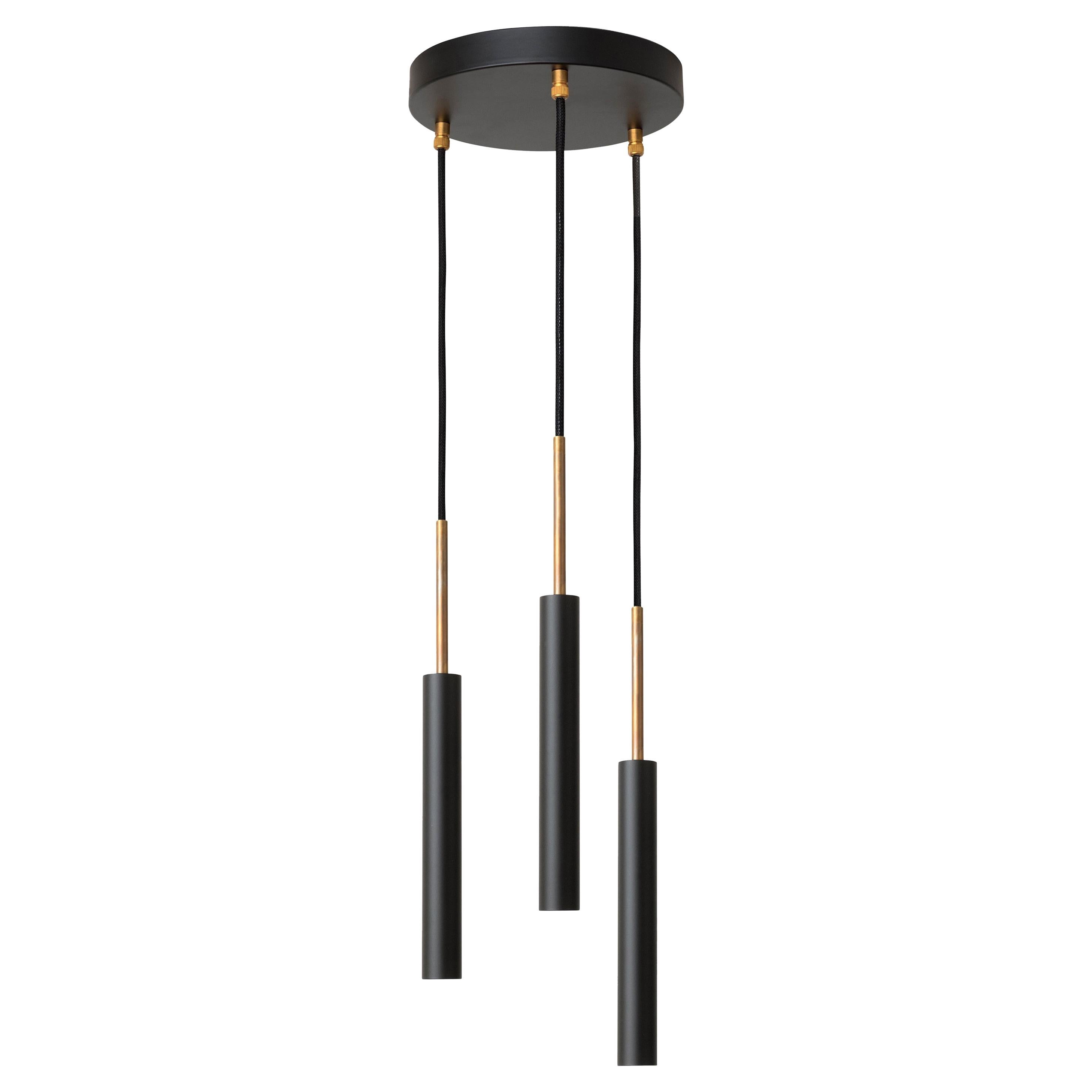 Johan Carpner STAV 3 Black Brass Celling Lamp by Konsthantverk