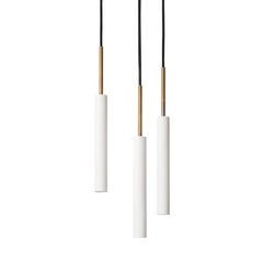 Johan Carpner Stav 3 White Brass Celing Lamp by Konsthantverk