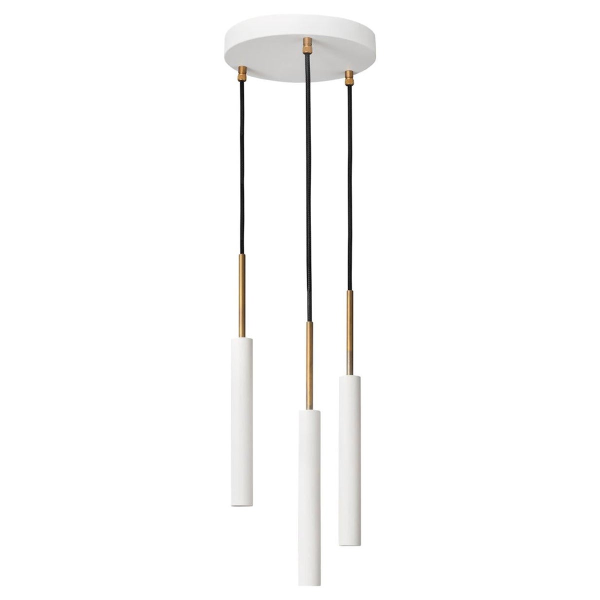 Lampe de salle à manger Stav 3 en laiton blanc de Konsthantverk par Johan Carpner