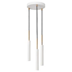 Johan Carpner Stav 3 White Brass Celing Lamp by Konsthantverk