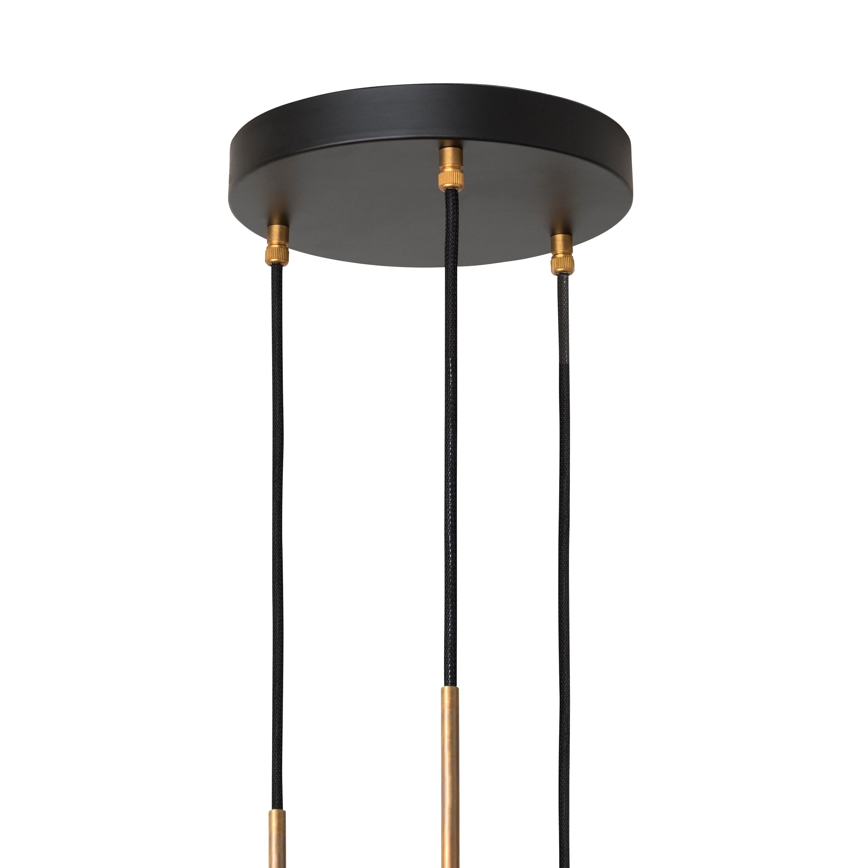 Johan Carpner STAV 3, a Black Brass Celing Lamp by Konsthantverk Tyringe (Moderne)