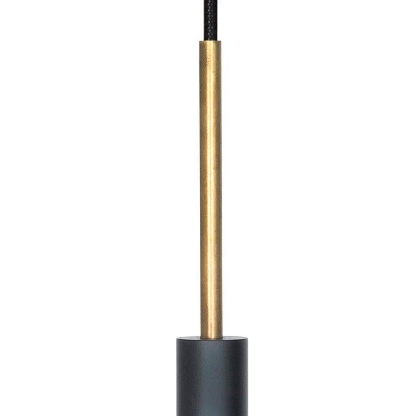 Scandinavian Modern Johan Carpner Stav Black Raw Brass Celing Lamp by Konsthantverk For Sale