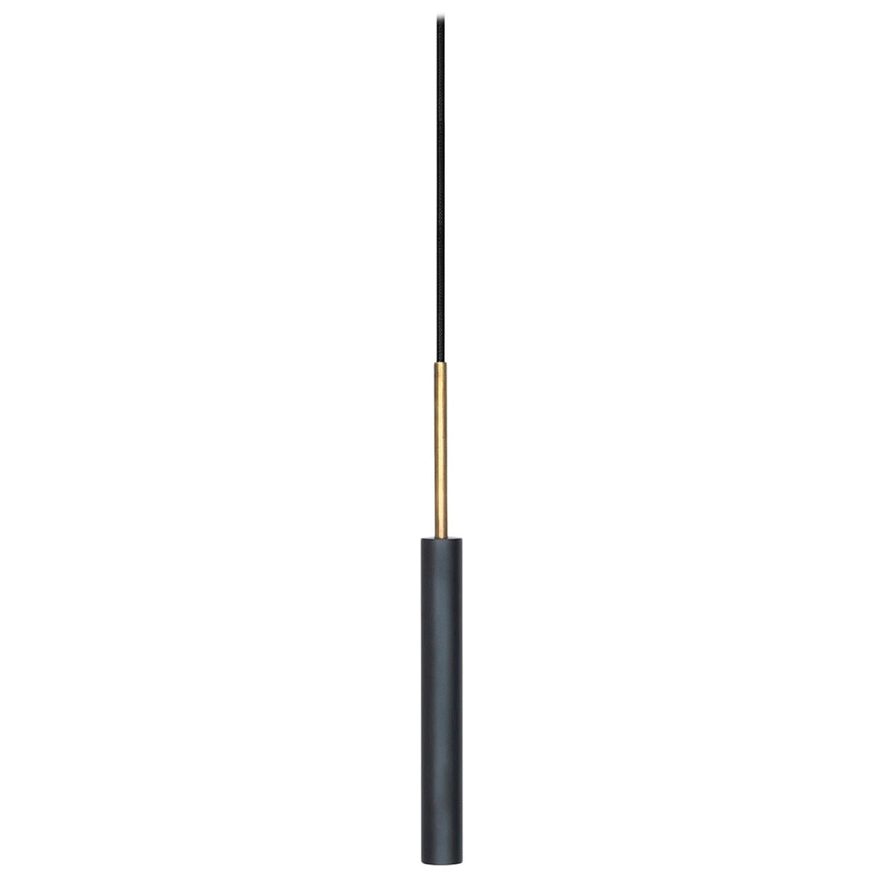 Johan Carpner Stav Black Raw Brass Celing Lamp by Konsthantverk For Sale