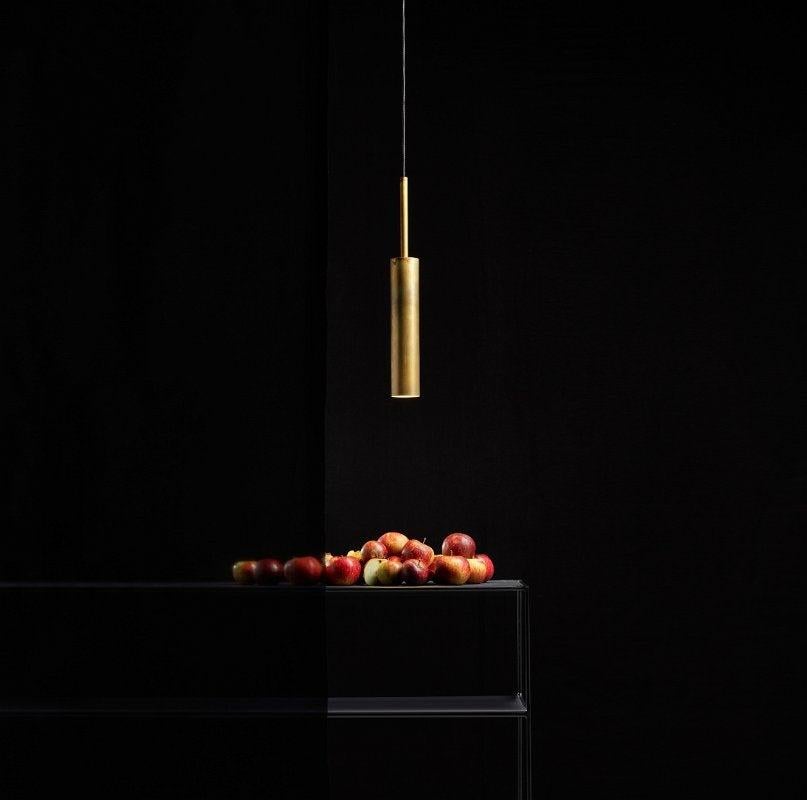 Contemporary Johan Carpner Stav Extra Large Black Brass Celing Lamp by Konsthantverk For Sale