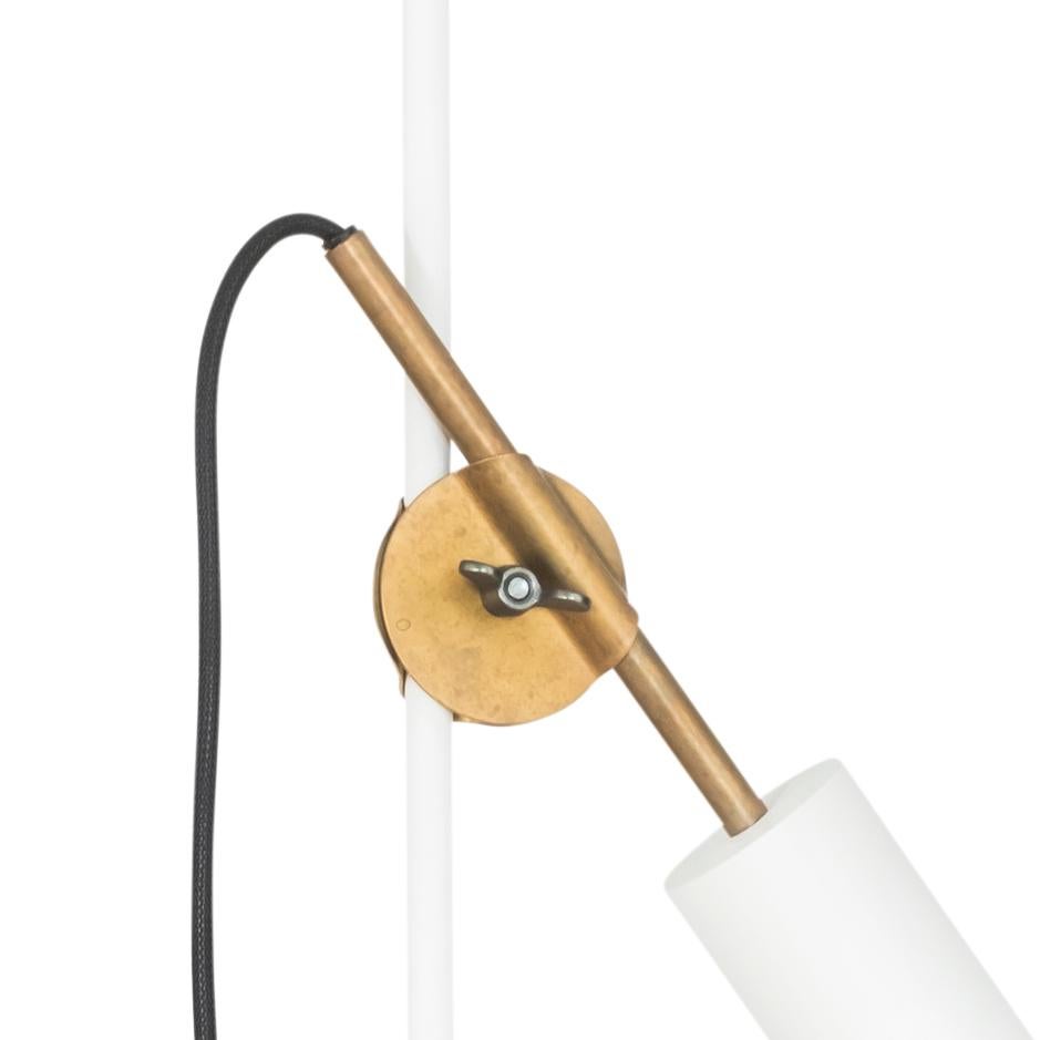 Scandinavian Modern Johan Carpner STAV Floor Lamp White Brass by Konsthantverk