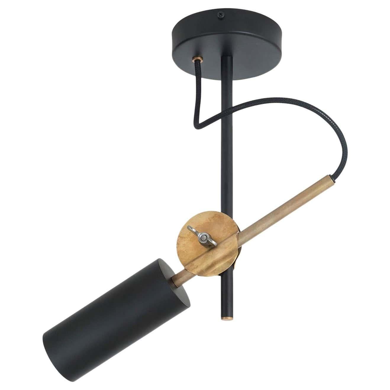 Brass Johan Carpner Stav Spot 1 Black Ceiling Lamp by Konsthantverk For Sale