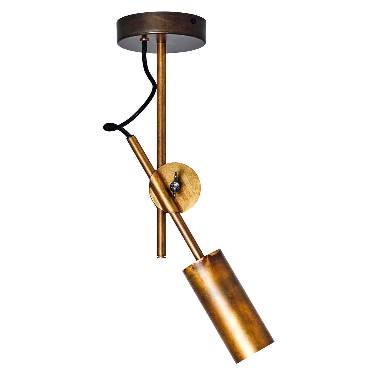 Johan Carpner Stav Spot 1 Brass Ceiling Lamp by Konsthantverk In New Condition For Sale In Barcelona, Barcelona