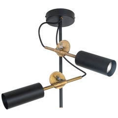 Johan Carpner Stav Spot 2 Black Brass Ceiling Lamp by Konsthantverk