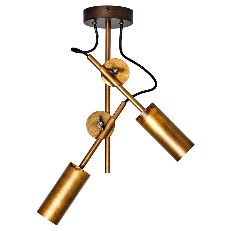 Johan Carpner Stav Spot 2 Raw Brass Ceiling Lamp by Konsthantverk For Sale  at 1stDibs