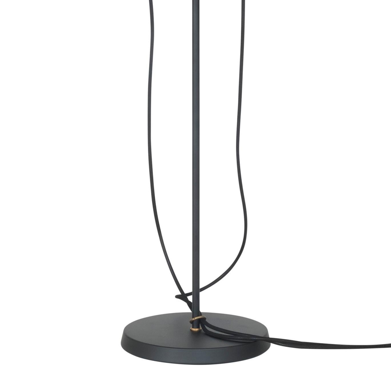 Contemporary Johan Carpner STAV Two Arms Floor Lamp Black Brass by Konsthantverk For Sale