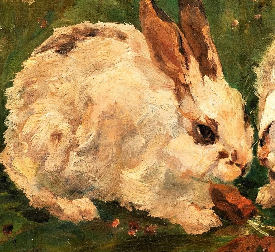 antique rabbit paintings