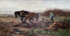 'Spring Ploughing with Two Horses' by Johan Scherrewitz (1868 – 1951)