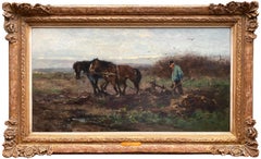 'Spring Ploughing with Two Horses' by Johan Scherrewitz (1868 – 1951)