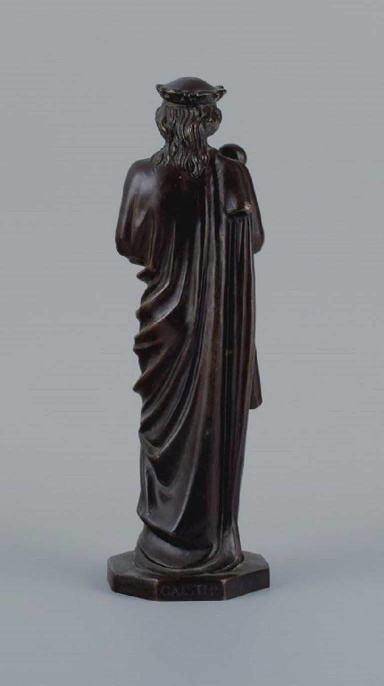 20th Century Johan G. C. Galster, Danish Sculptor, Bronze Figure of Virgin Mary and Child For Sale