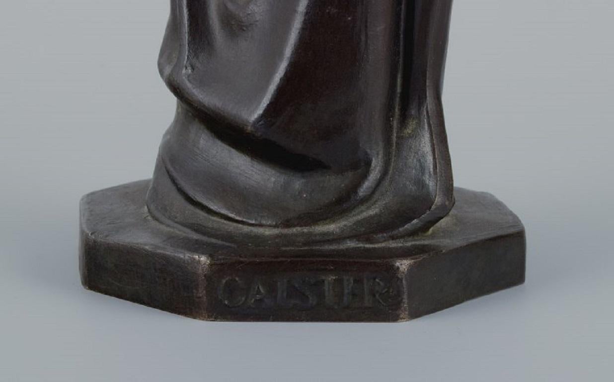 Johan G. C. Galster, Danish Sculptor, Bronze Figure of Virgin Mary and Child For Sale 1
