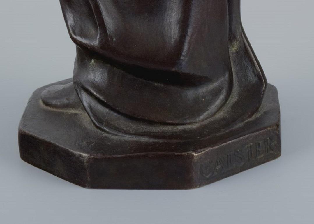 Johan G. C. Galster, dänischer Bildhauer. Bronzefigur der Jungfrau Maria und des Kindes. im Angebot 3