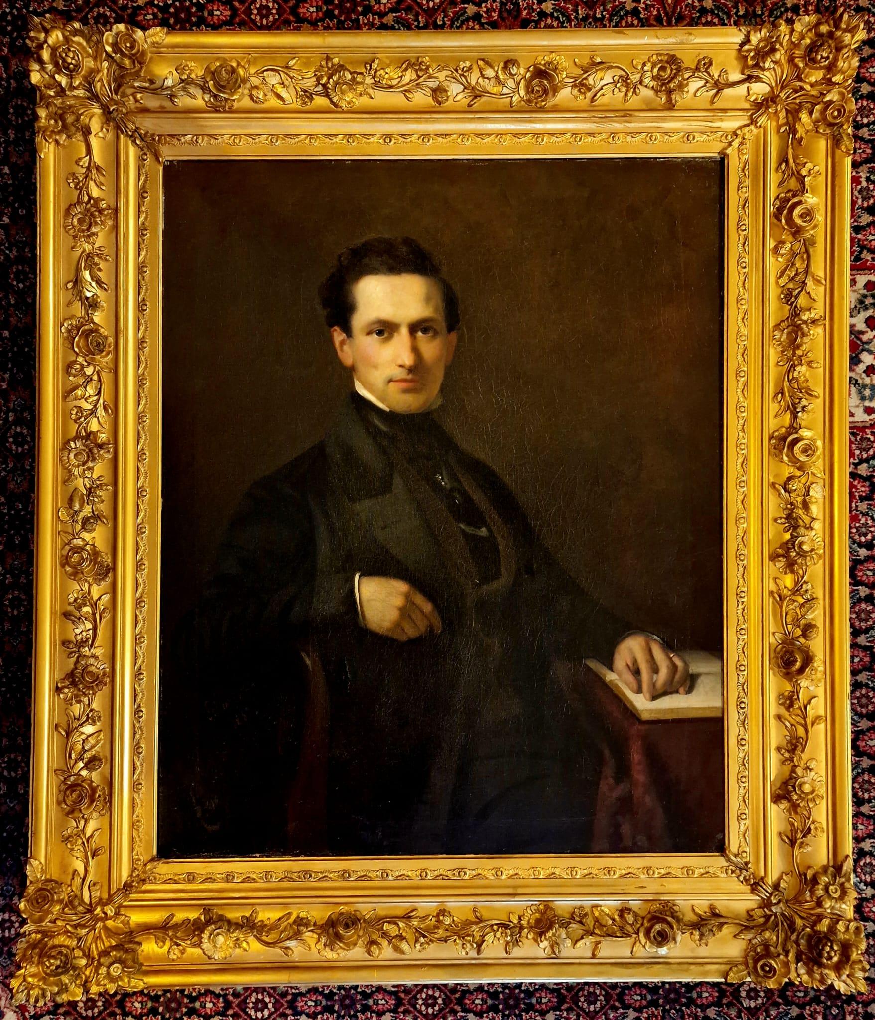 Johan Georg Schwartze Portrait Painting - Mr Johan George Schwartze