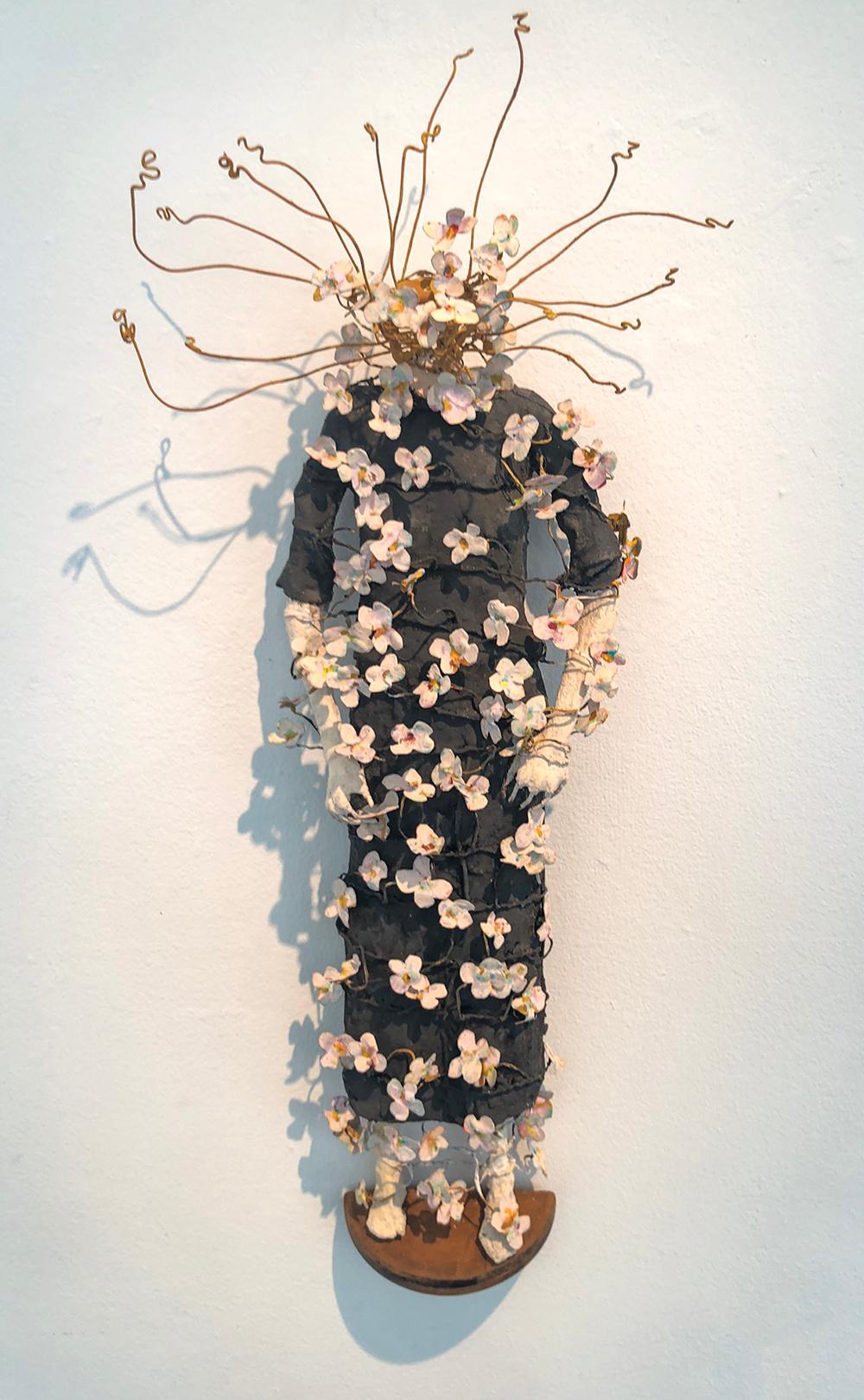 Dressed in Wildflowers and Furrow Weeds - Sculpture by Johan Hagaman