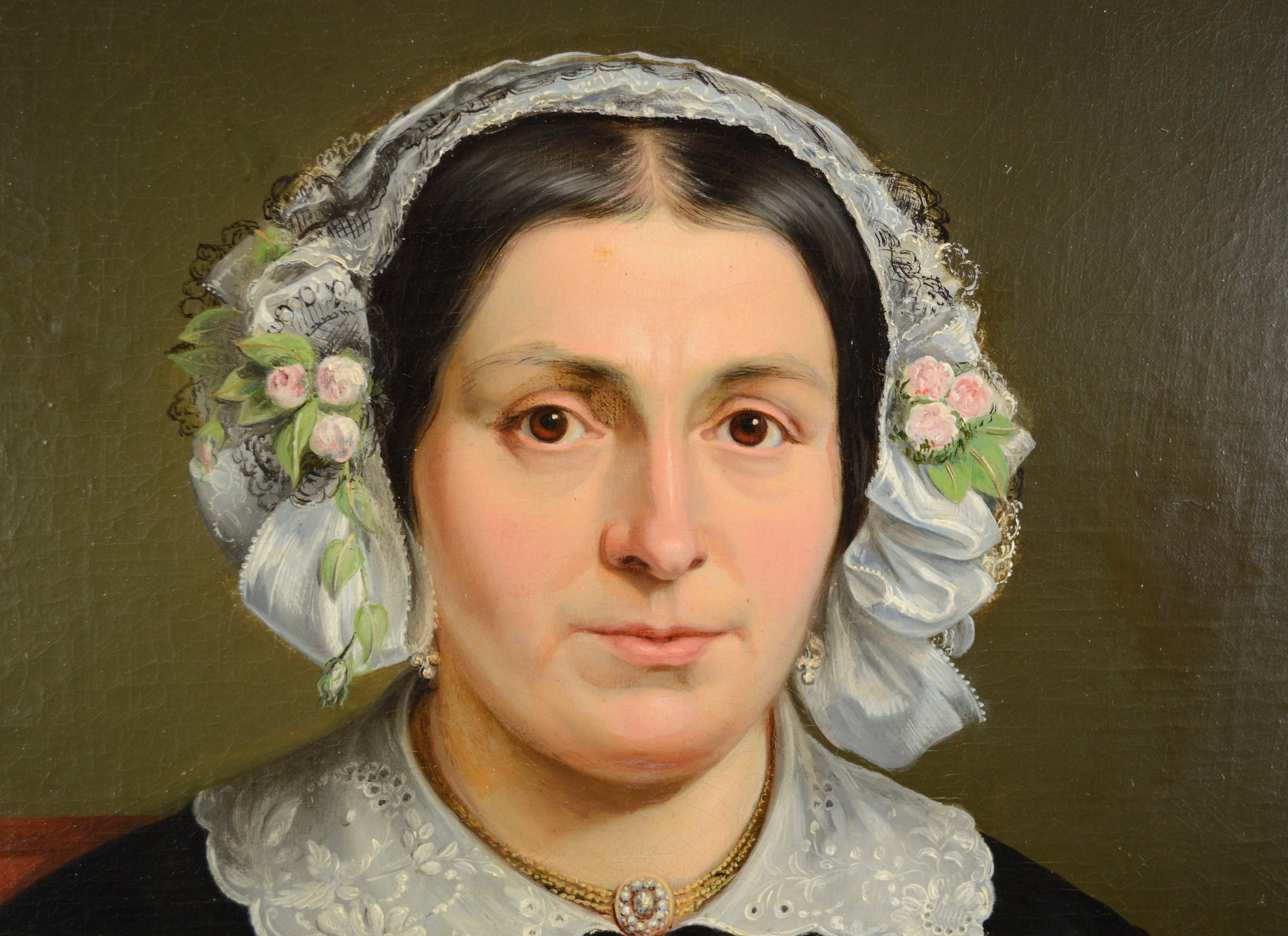 Porträt von Gerardina Van Osch des niederländischen Künstlers Johan Hendrik Neuman (Dutch) (Schwarz), Portrait Painting, von Johan Heinrich Neuman