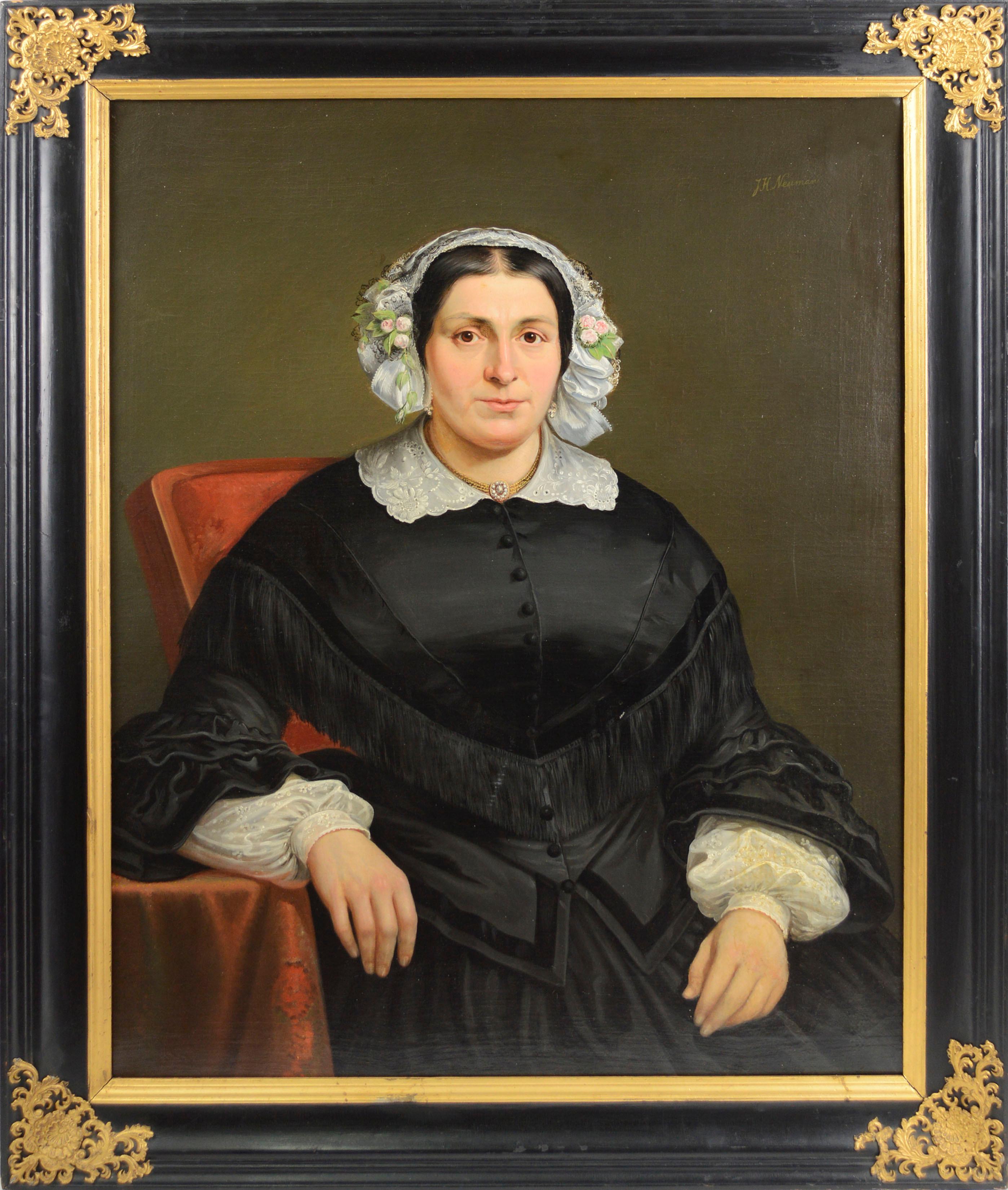 Johan Heinrich Neuman Portrait Painting - Portrait of Gerardina Van Osch by Dutch artist Johan Hendrik Neuman (Dutch)