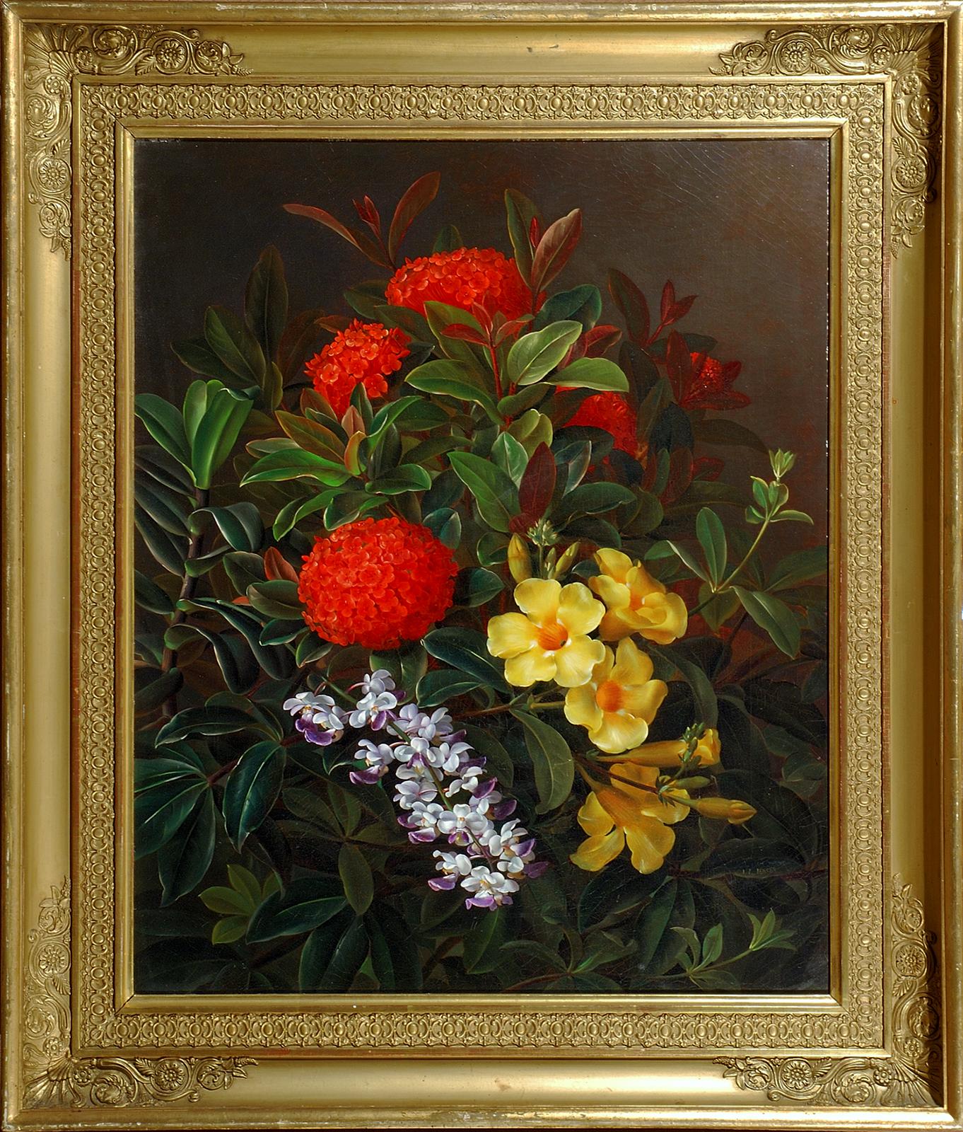Johan Laurentz Jensen was the leading painter of floral still lifes in Denmark in the first half of the nineteenth century. As a young man, he studied at the Royal Copenhagen Academy under Christoffer-Wilhelm Eckersberg and C.D. Fritzsch.  In 1821,