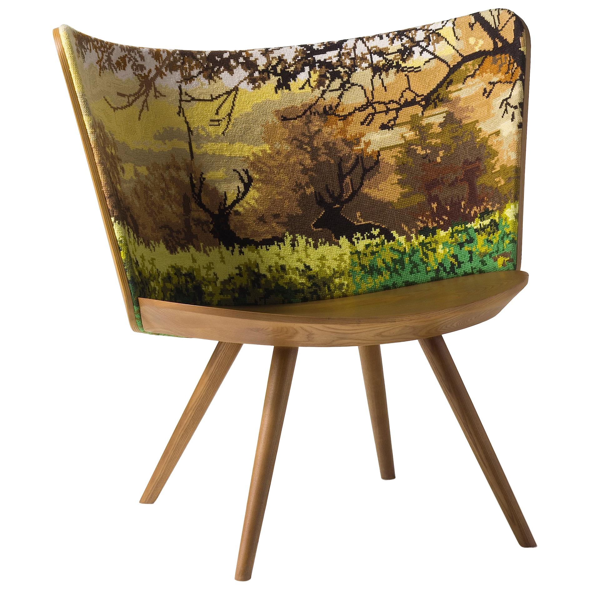 Johan Lindstèn Autumn Embroidery Armchair in Solid Ash and Foam for Cappellini For Sale