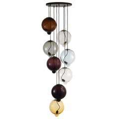Johan Lindstèn Meltdown Lamp with 8 Diffusers in Glass and Iron for Cappellini