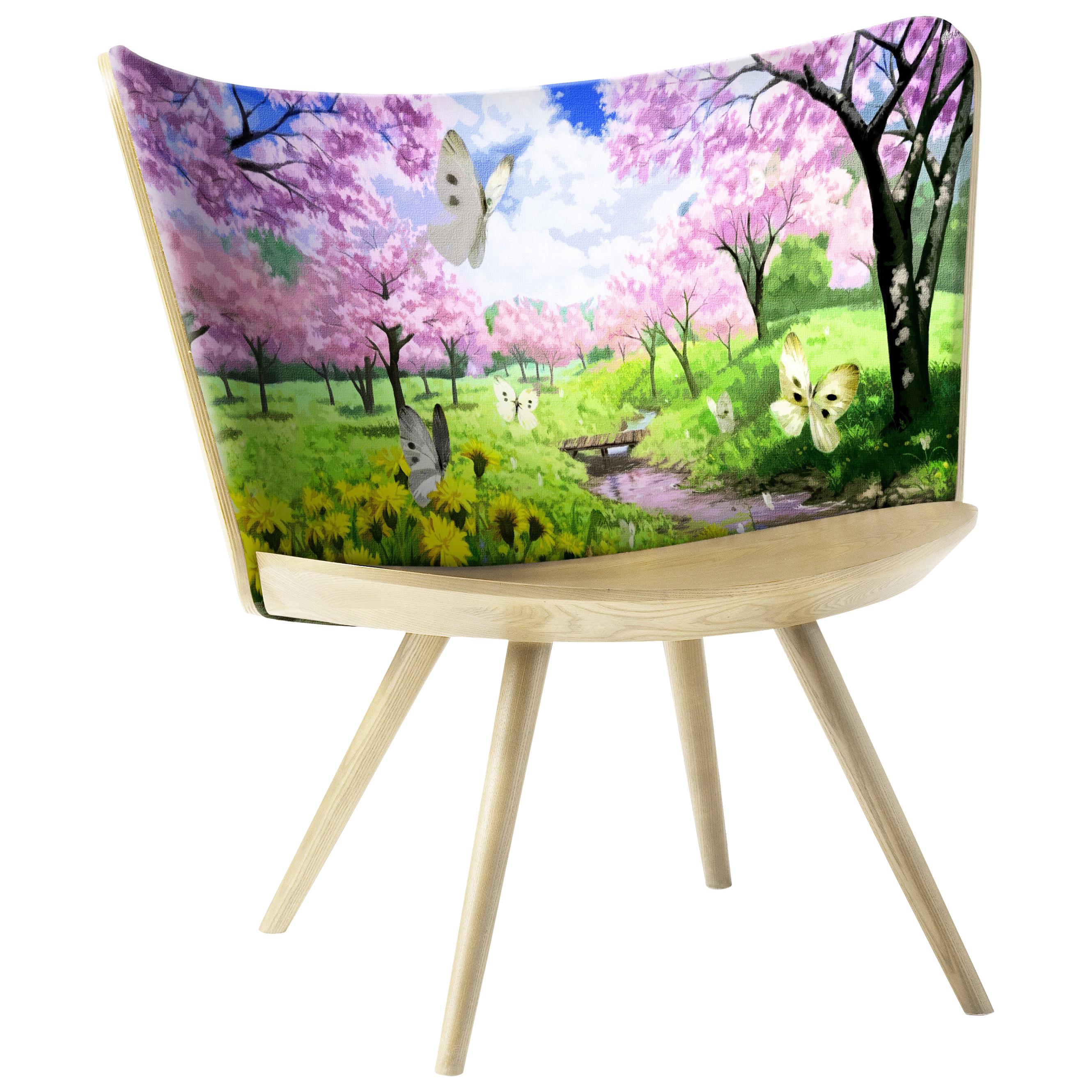 Johan Lindstèn Spring Embroidery Armchair aus massiver Esche und Schaumstoff für Cappellini im Angebot