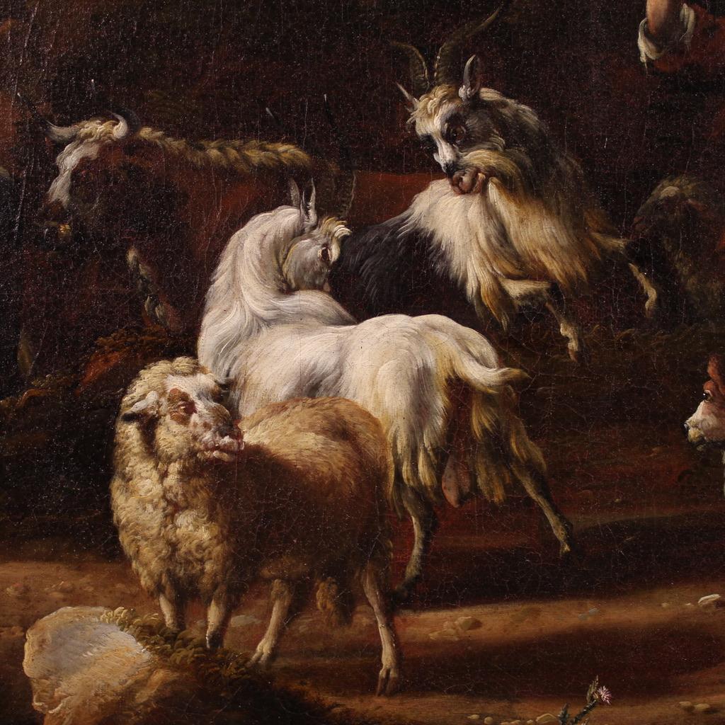 18. Jahrhundert Öl auf Leinwand Italienisch antike Landschaft mit Ruinen Gemälde, 1790 im Angebot 8