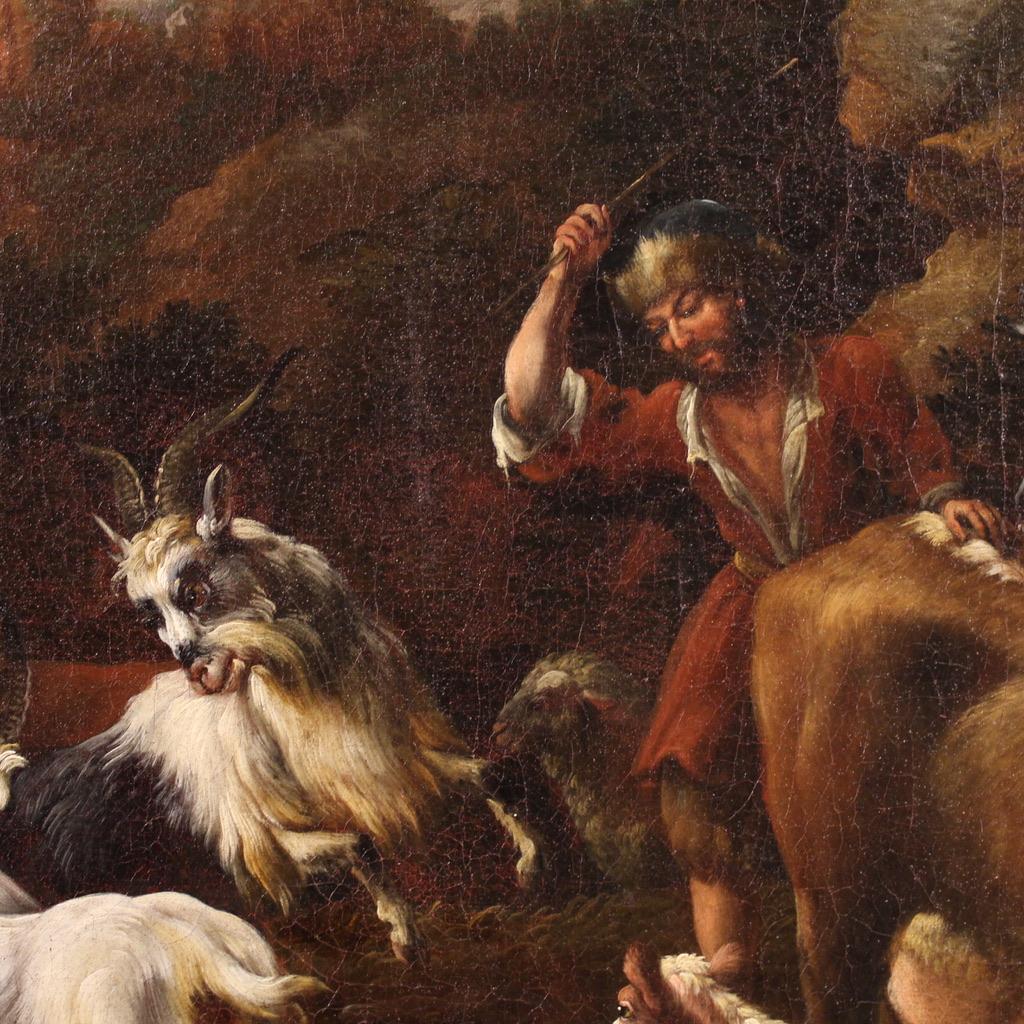 18. Jahrhundert Öl auf Leinwand Italienisch antike Landschaft mit Ruinen Gemälde, 1790 im Angebot 11