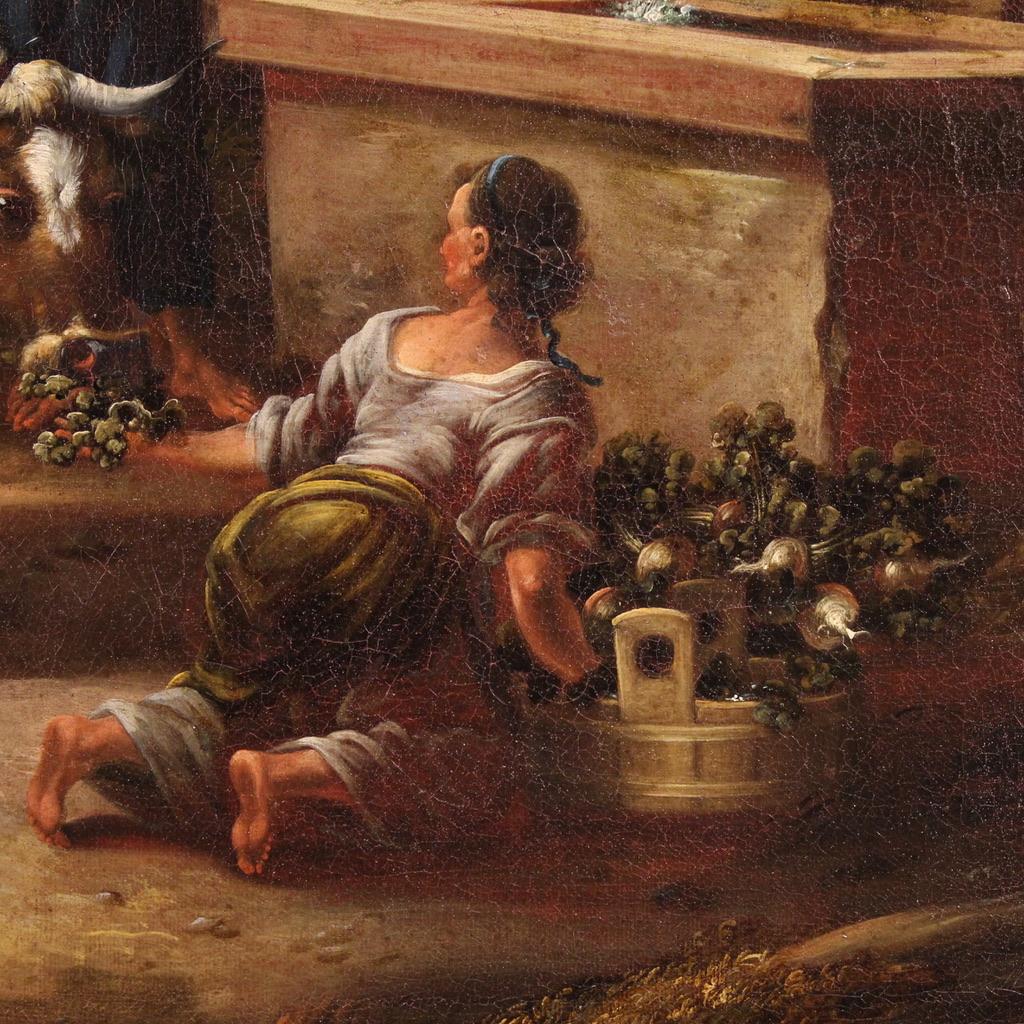 18. Jahrhundert Öl auf Leinwand Italienisch antike Landschaft mit Ruinen Gemälde, 1790 im Angebot 2