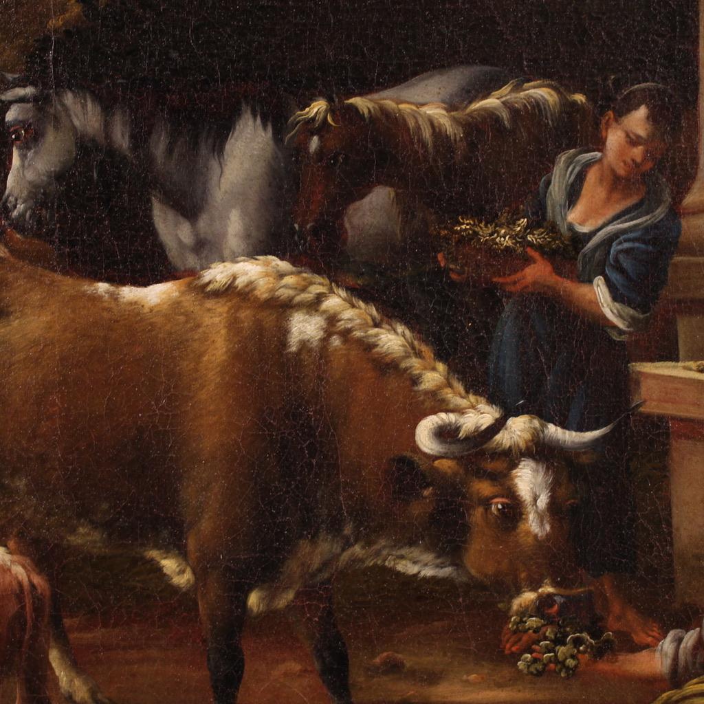 18. Jahrhundert Öl auf Leinwand Italienisch antike Landschaft mit Ruinen Gemälde, 1790 im Angebot 5