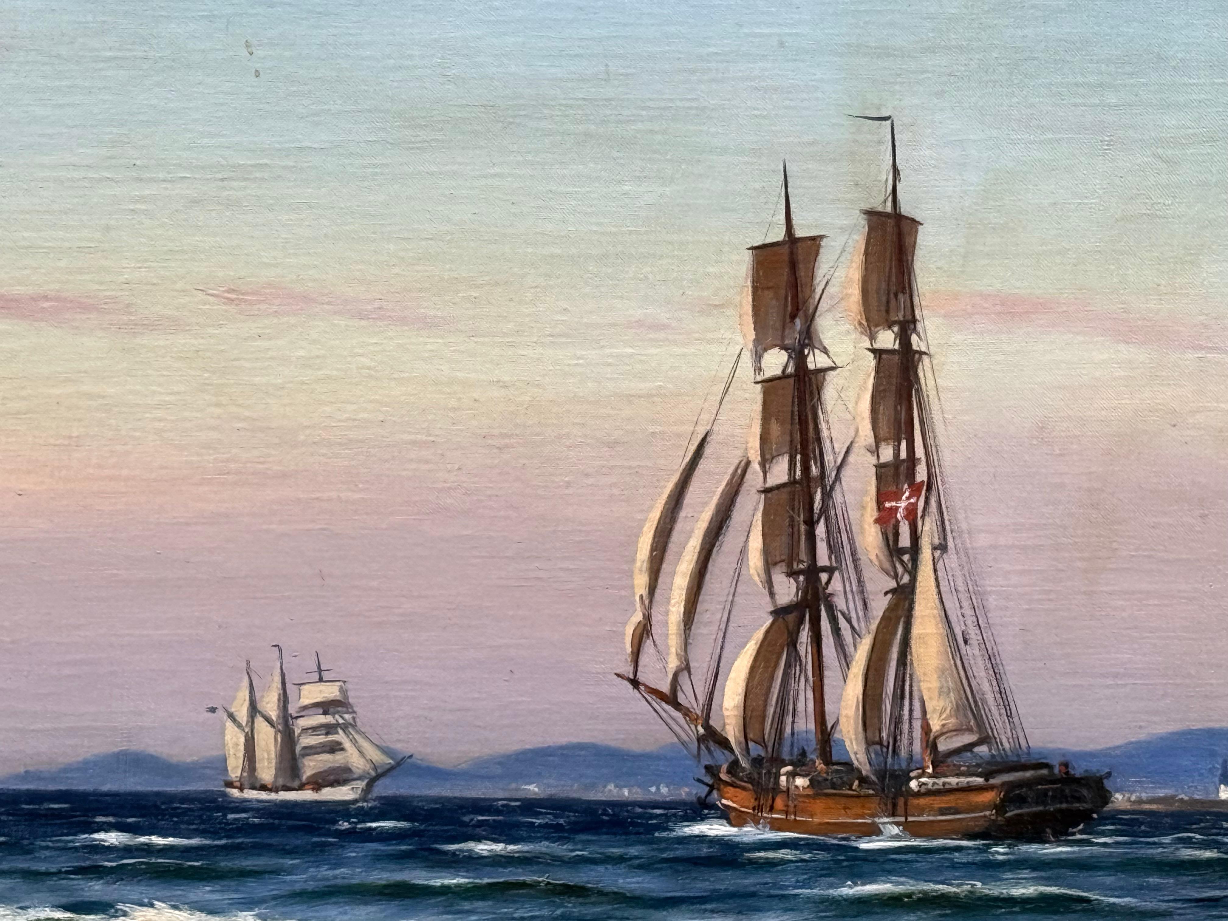 “Sailing Ships off the Coast” For Sale 4