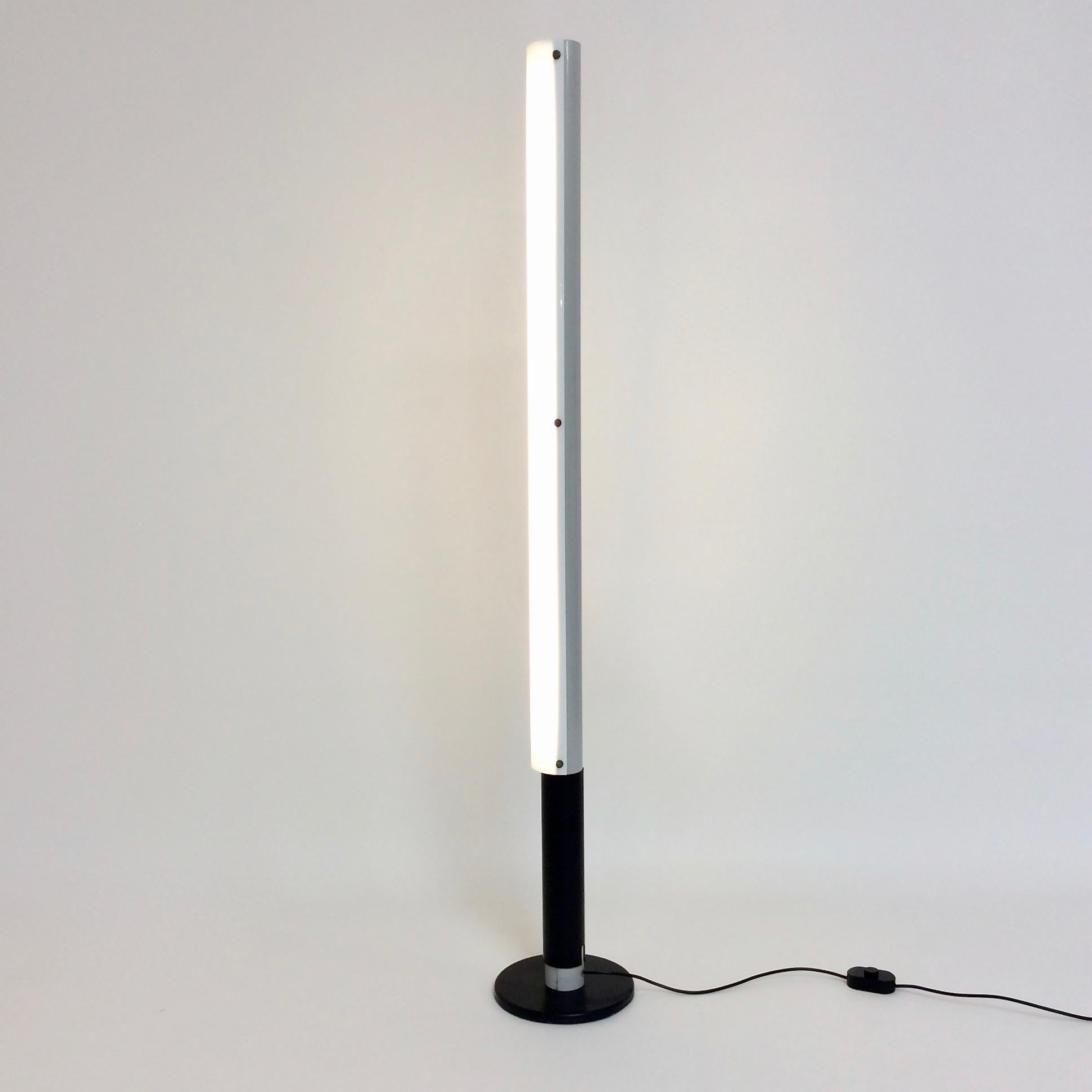 Rare Johan Niegeman ST84 floor lamp for Artiforte, 1957, Holland.
Grey and black lacquered metal, white plexiglas.
Dimensions: 162 cm H, 11 cm W, 25 cm D.
Good original condition.
 All purchases are covered by our Buyer Protection Guarantee.
This