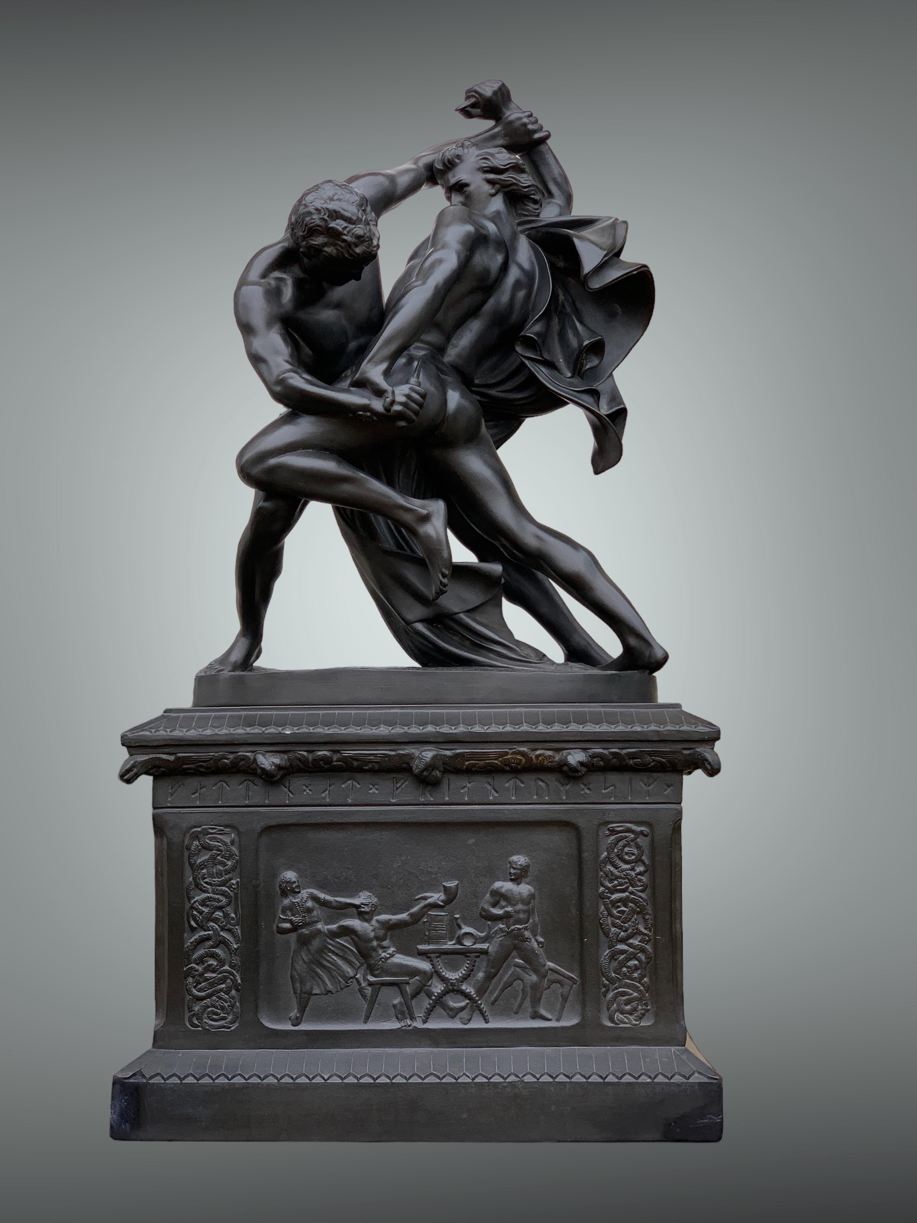 “Knife Wrestlers”, After  The Statue By J. P.  Molin, Stockholm 1867 - Sculpture by Johan Peter Molin
