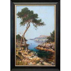 Sea View from Menton, Côte d'Azur, France. By Johan Peter von Wildenradt