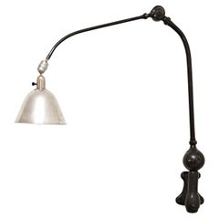 Vintage Johan Petter Johansson Triplex Green Metal Industrial Wall Lamp, circa 1930