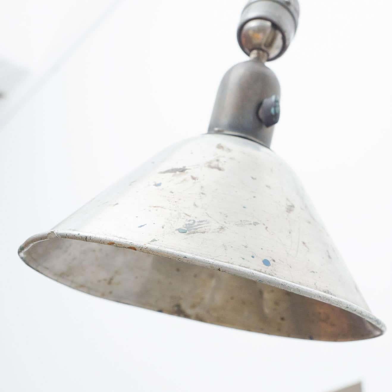 Johan Petter Johansson Triplex Metal Industrial Wall Lamp, circa 1930 5