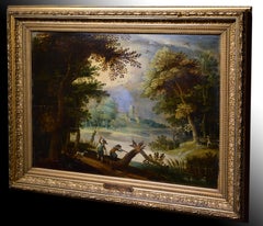 Animal scene Duck hunting with dogs 18th century Swedish Master by Philip Korn