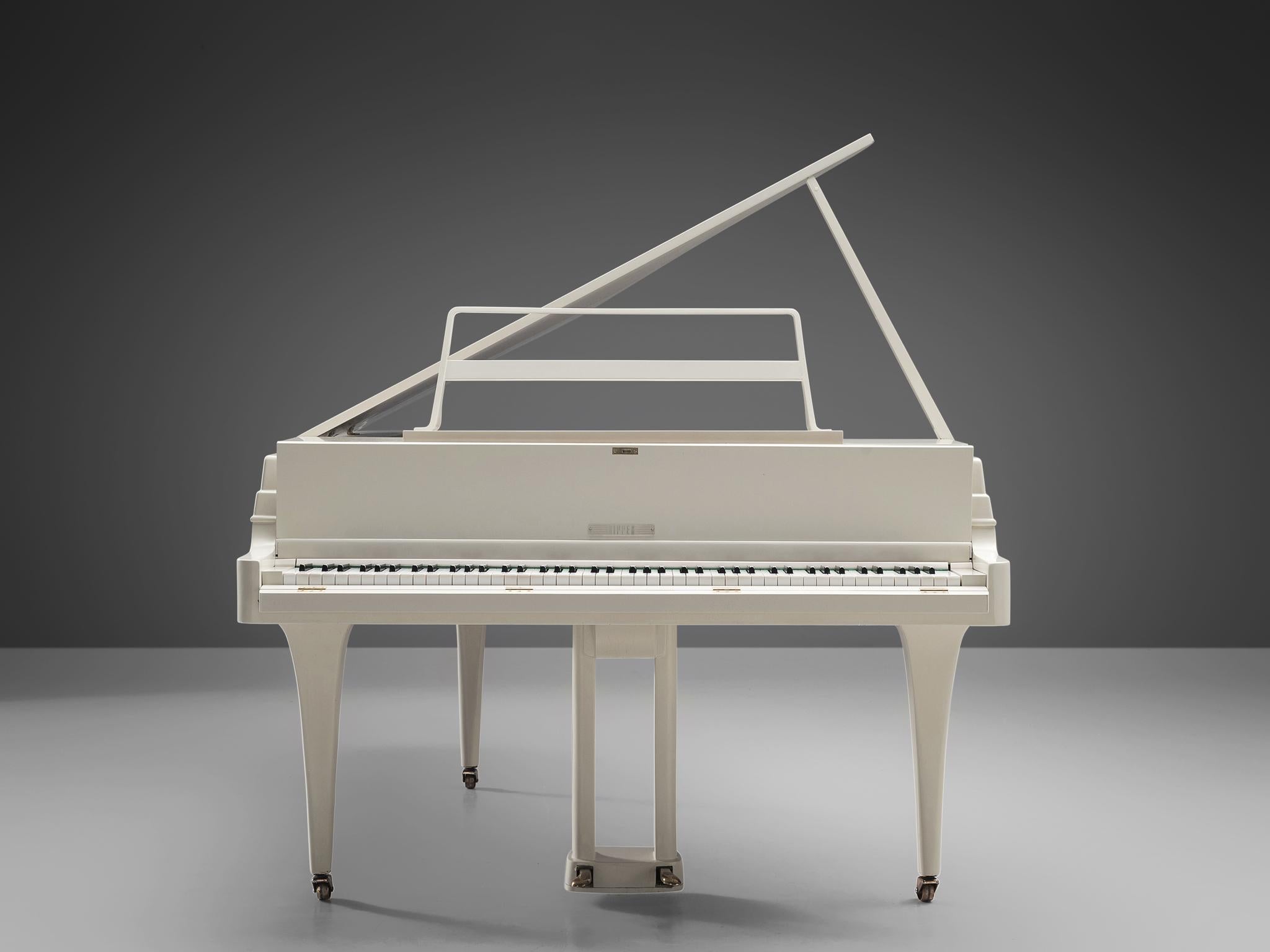 Mid-Century Modern Johan Rippen Grand Piano in Off-White Cast Aluminum  For Sale