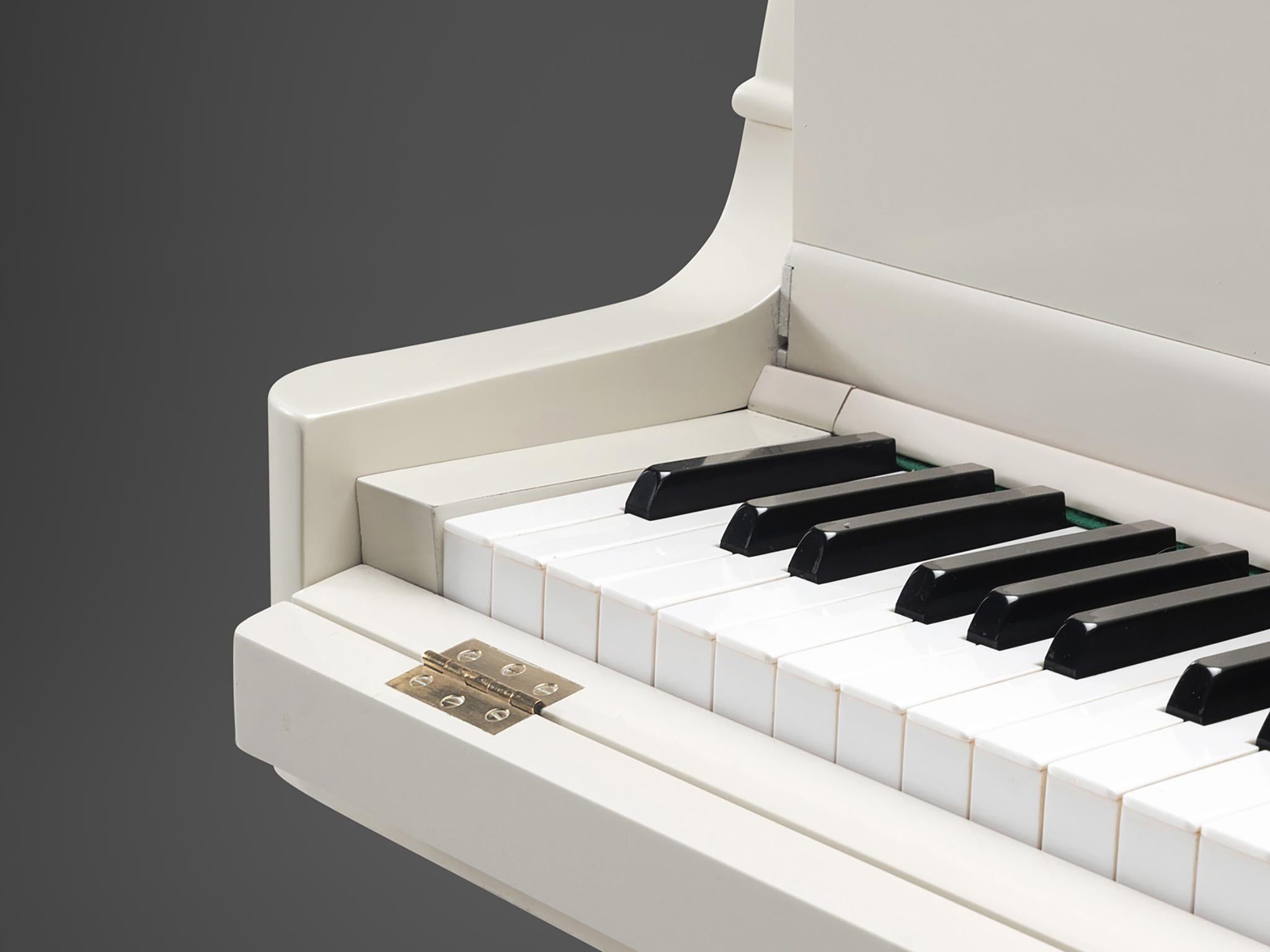 Dutch Johan Rippen Grand Piano in Off-White Cast Aluminum  For Sale