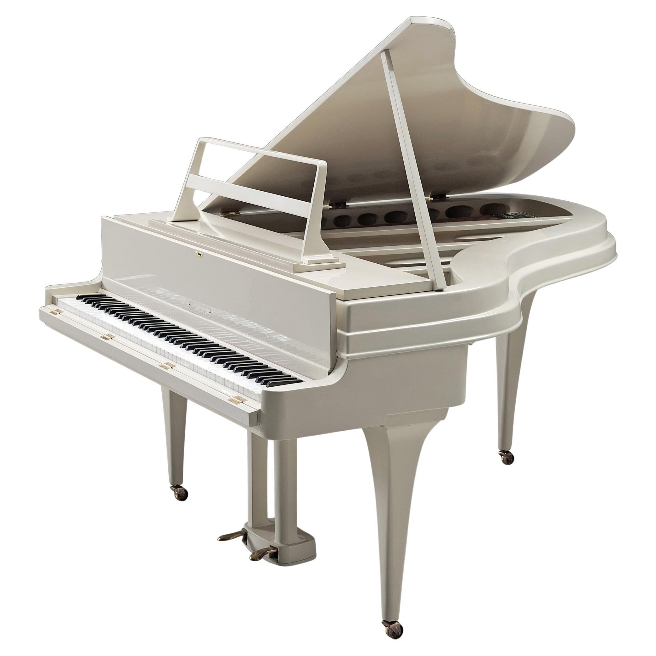 Johan Rippen Grand Piano in Off-White Cast Aluminum  For Sale